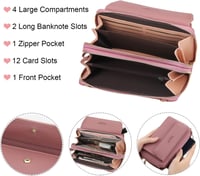 Yixuan női crossbody táska kék PU bőr dupla cipzárral és kártyatartóval 4