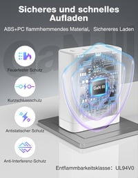 TECKNET 100W GAN III USB-C gyorstöltő 4 porttal, MacBook, iPhone, Galaxy kompatibilis 3