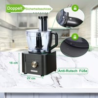 TopStrong 1100W Multifunkciós Konyhai Robotgép - 11 Funkciós Aprító, 3,2L Tál, 1,5L Tartály, Mini Aprító, Továbbfejlesztett Vágókorong, Citr 7