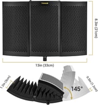 TONOR Mikrofon Pop Filter Hangszigetelő Panellel - Állítható Hangrögzítő Szélvédő 4