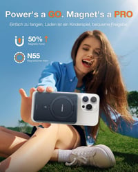 TORRAS 10000 mAh Mágneses Powerbank MagSafe Gyorstöltéssel és O Állvánnyal - 22.5W PD Vezeték Nélküli Hordozható Akkumulátor iPhone 16/15/14 6