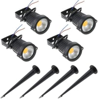 Aulyun 4 db-os 5W COB LED kerti lámpa szett, földbe szúrható, vízálló 6