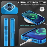 Apple iPhone 13 Mini Kék Áttetsző Szilikon Tok Beépített Képernyővédővel 6