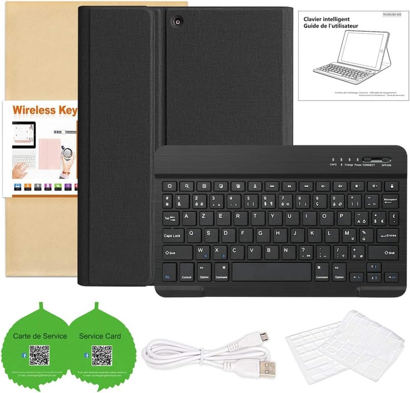 iPad billentyűzetes tok AZERTY kiosztással - Bluetooth, 2018-2020 modellek, Pro 10.5, Air 3