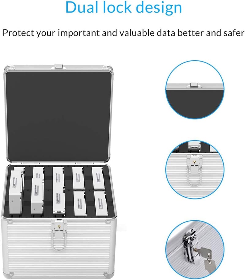 ORICO Alumínium Védőtok 10db 3,5" HDD-hez - Ütés-, Por- és Nedvességálló