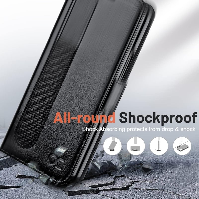 Samsung Galaxy Z Fold 4 5G OCASE bőrtok S Pen tartóval, RFID védelemmel - Fekete