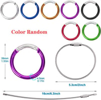 Vidillo Alumínium Karabiner Szett 14db - D-Gyűrűs Kulcstartó Karabinerek 2db Rozsdamentes Acél Kulcskábellel, Rugós Zárral, Kulcsokhoz (Kere 2