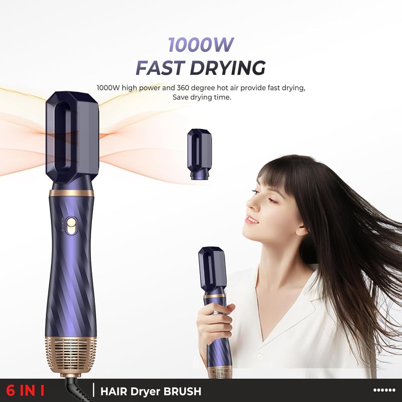 Atopskins 1000W Airstyler Hajformázó Készlet - Hajszárító, Körkefe, Automata Göndörítő, Hajegyenesítő Kefe és Meleglevegős Hajformázó Minden