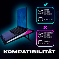 KLIM Mistral Laptop Hűtő - Nagy Teljesítményű Turbó Ventilátor (4500 rpm) - Gumis Tömítés - Túlmelegedés Elleni Védelem - 15-17 Colos Gamer  6