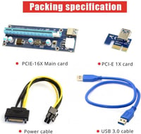 PCI-E Bányászgép Riser Adapter USB 3.0 és SATA Kábellel - Cablecc Erősített 4