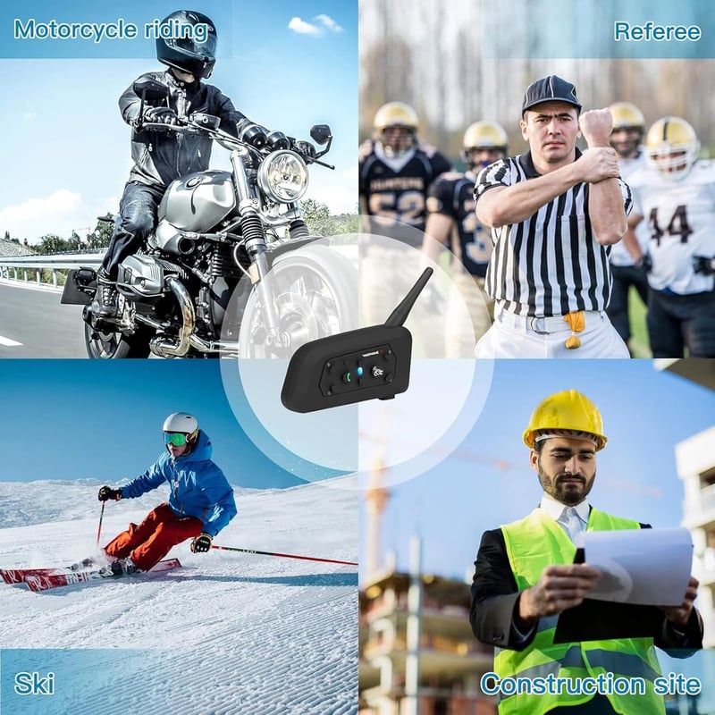 EJEAS V6 Motoros Bluetooth Headset - 1200m Hatótávolság, 6 Motoros Kommunikáció, DSP Zajszűrés, Vízálló Sisakbeszélő Rendszer