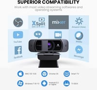Webkamera HD 1080P Mikrofonnal és Fedéllel - Streameléshez, Játékhoz 5
