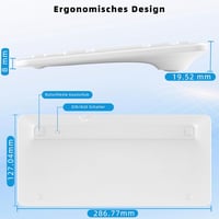 Qulose ultravékony ergonomikus bluetooth billentyűzet iPadhez - német QWERTZ, fehér 6