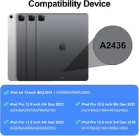 FOGARI iPad Air 13 M2/Pro 12.9 Billentyűzetes Tok - Mágneses Bluetooth Német Billentyűzet, Levehető, 3 Állítási Szög, 230 Óra Üzemidő, Rózsa 2