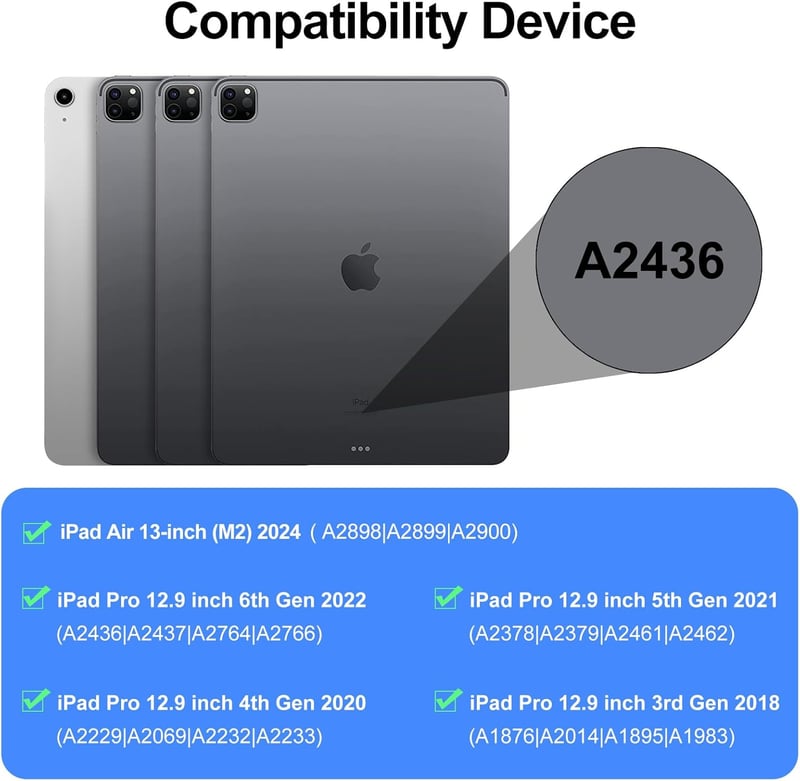 FOGARI iPad Air 13 M2/Pro 12.9 Billentyűzetes Tok - Mágneses Bluetooth Német Billentyűzet, Levehető, 3 Állítási Szög, 230 Óra Üzemidő, Rózsa