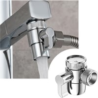 ANBOO 3-Utas Csapváltó Szelep M22/M24/G1/2 Adapterekkel - Réz-Cink Ötvözet Elosztó Mosogatógéphez, Mosógéphez és Zuhanyfejhez 4