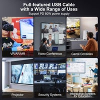 Ugreen 10 méteres optikai USB-C kábel, 5Gbps, 60W PD, 4K@60Hz támogatással 4