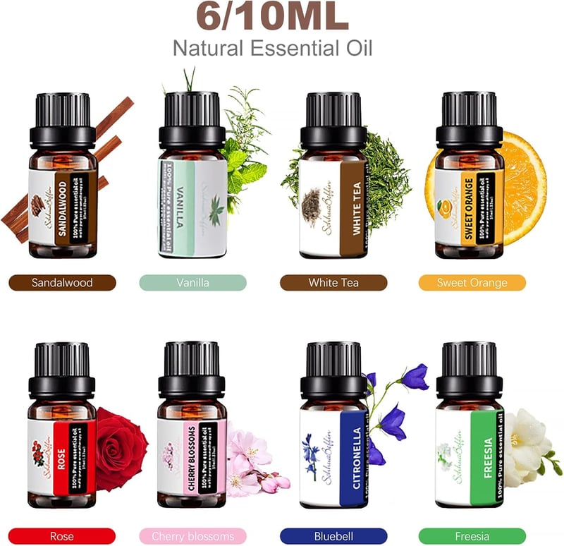 ACWOO Aroma Diffúzor 500ml - 6 Illóolajjal, 7 Színű LED Világítással, Távirányítóval, Párásító Funkcióval Otthonra, Jógához, Irodába