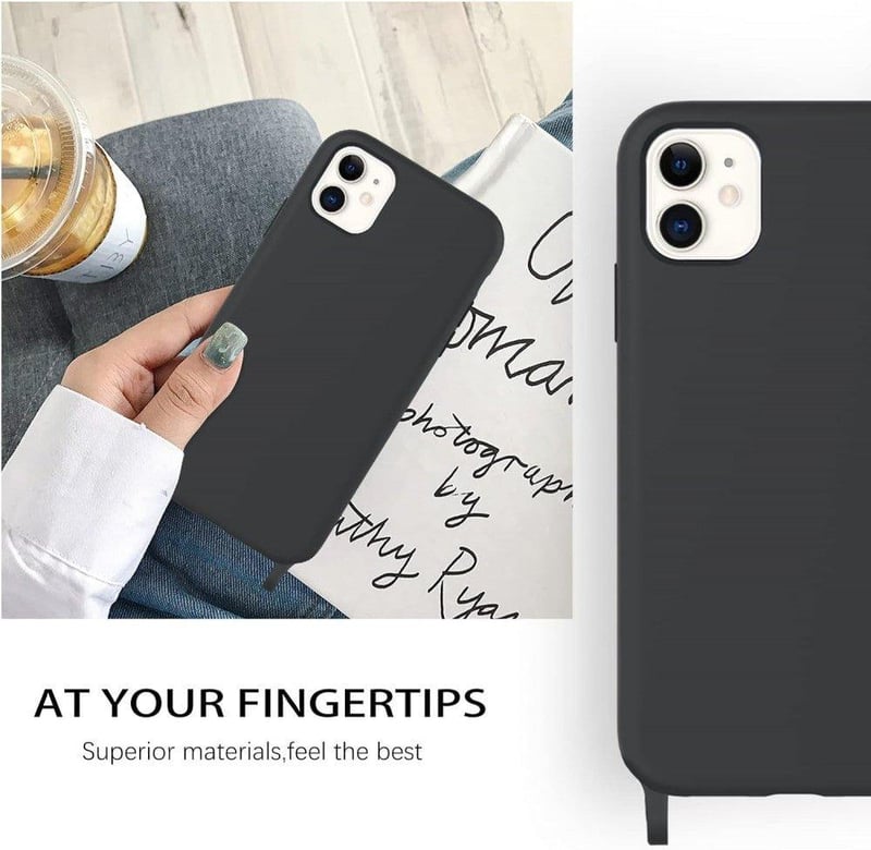 Apple iPhone 11 Szürke Szilikon Tok Nyakpánttal