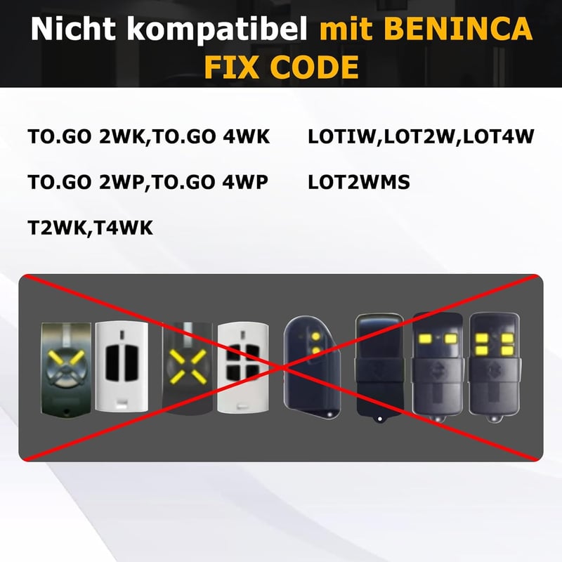 LUIRSAY Távirányító TO.GO 2VA Kapunyitóhoz - 433.92 MHz 2 Csatornás Garázskapu Vezérlő, Dupla Kódolással, 50m Hatótávolsággal, 2db-os Szett