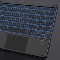 Emetok 7 színű háttérvilágítású német QWERTZ Bluetooth billentyűzet trackpaddal iPad-hez 9