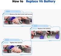 Dyson V8 porszívó 6000mAh-s kompatibilis akkumulátor - Absolute, Animal, Fluffy modellekhez 8