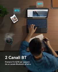 Earto iPad Air 6 billentyűzet érintőpaddal, 7 színű háttérvilágítással, 11"-os Pro/Air modellekhez 4