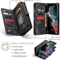 Samsung Galaxy Note 20 Ultra Bőr Pénztárca Tok - Mágneses, Kártyatartós 2