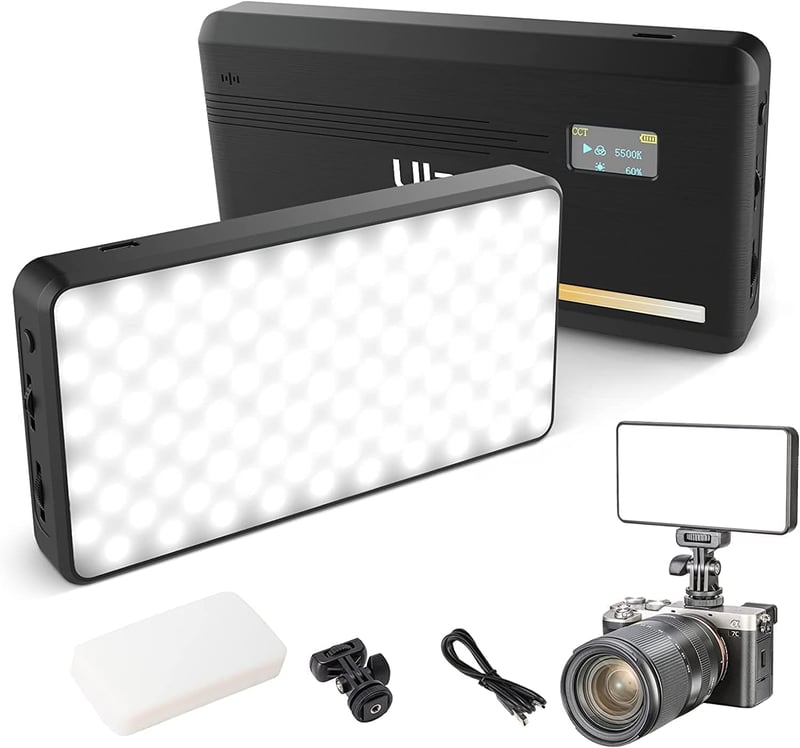 Ulanzi 200 LED videólámpa 5000mAh akkuval, állítható színhőmérséklettel, DSLR-kompatibilis