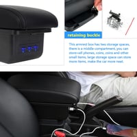 YJYWZH Nissan NV200 Evalia Kartámasz 2010-2017 - Dupla Rétegű Középkonzol Tárolódoboz 3 USB Töltőporttal, Fekete Varrással 4