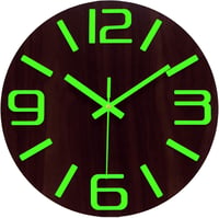 Plumeet 30cm-es Világító Fa Falióra - 3D Számokkal, Nesztelen, Fluoreszkáló 1