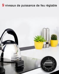Beépíthető 60 cm-es indukciós főzőlap, 3 zónás, 9 fokozatú, 6000W 4