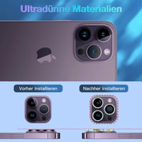 iPhone 14 Pro/Pro Max Kameravédő Üveg Alumínium Kerettel, 2 Darabos Szett 4
