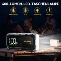 YUSMAN 6000A Autós Bikázó Powerbank 21800mAh - 12V Indításrásegítő Minden Autóhoz, LCD Kijelzővel, 4 LED Világítási Móddal és Gyorstöltéssel 6