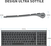 iClever BK10 Wireless Billentyűzet - Ergonomikus Kialakítás - Space grey 11