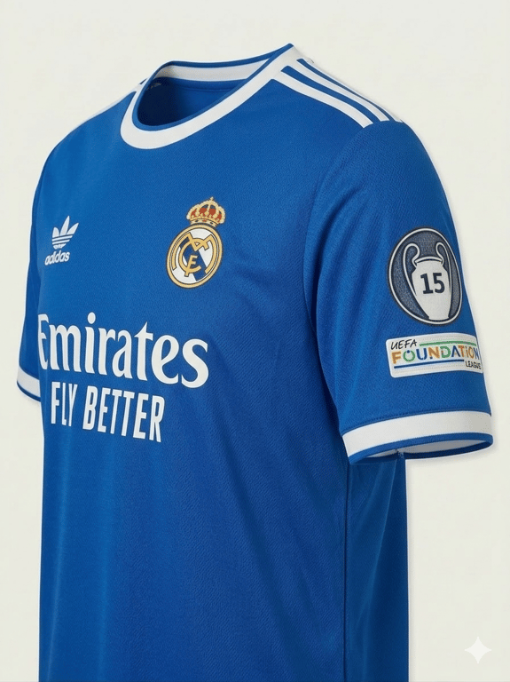 Detail dresu Adidas Real Madrid Mbappé č. 9