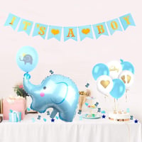 Kék elefántos "It's A Boy" babaváró dekoráció konfettivel - Feelairy 7
