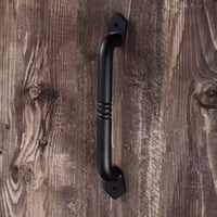 Goldenwarm Kovácsoltvas Tolóajtó Fogantyú - 2 db Fekete Vintage Stílusú Húzófogantyú Csúszóajtóhoz, Pajtaajtóhoz, Garázsajtóhoz, Beltéri-Kül 6