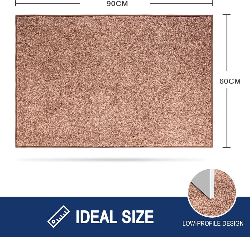 FCSDETAIL Csúszásmentes Mosható Beltéri Lábtörlő 60x90cm - Vízfelszívó Szennyfogó Szőnyeg Kutyáknak, Bejárathoz