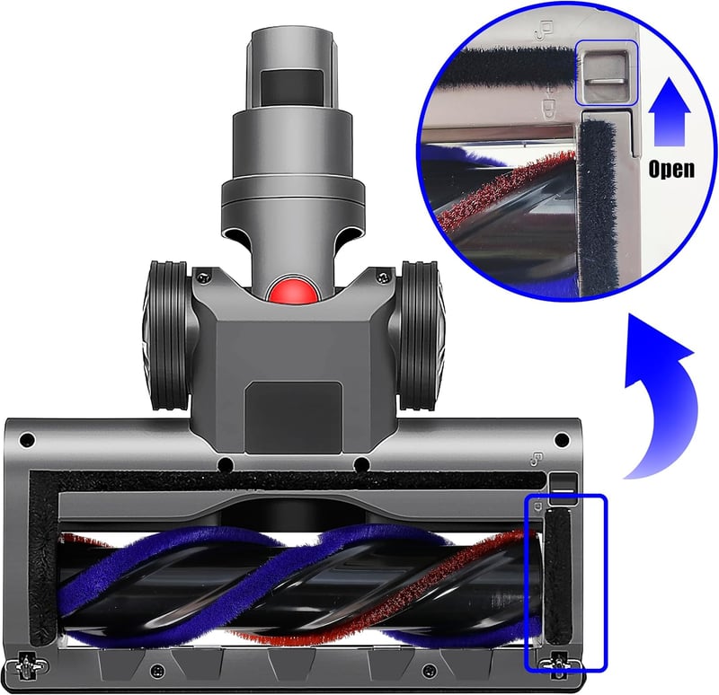Dyson V7-V15 kompatibilis motoros turbókefe LED-fénnyel, szőnyegre és keménypadlóra