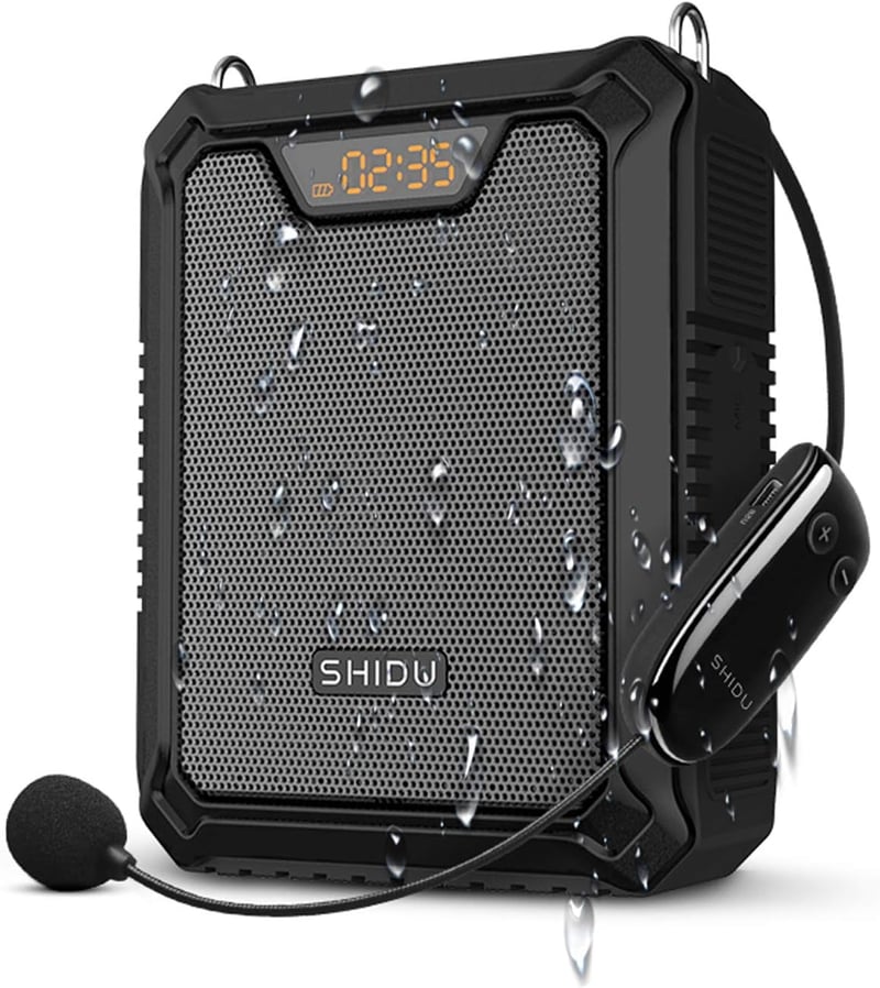 SHIDU 30W hordozható Bluetooth hangosító, vízálló, vezeték nélküli mikrofonnal