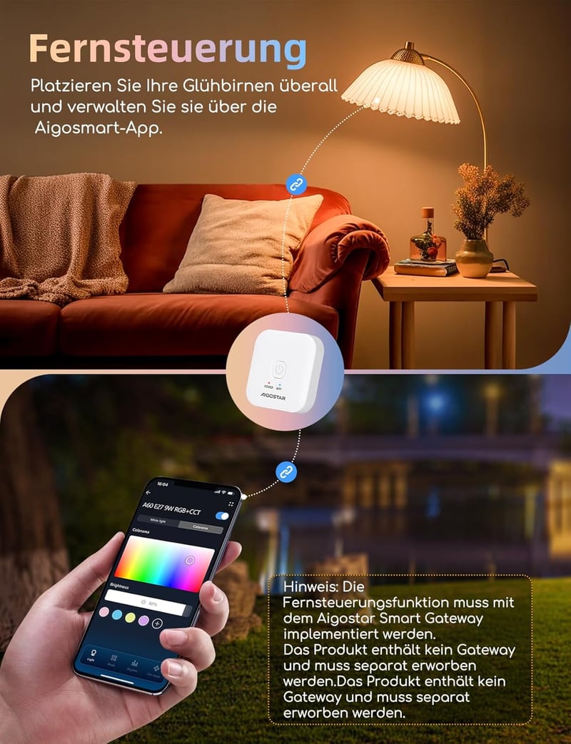 Aigostar E14 Mesh okos izzó Alexa-kompatibilis RGB LED 4db távirányítóval - 6.5w 4 Stück, G45 E14