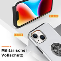 Apple iPhone 13 Szürke Mágneses Gyűrűs Szilikon Védőtok 7