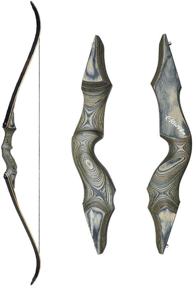 Obert Black Hunter 60" Professzionális Íjász Szétszerelhető Reflex Íj Szett 20-60 Font Jobbkezes Fa Markolattal Vadászathoz és Sporthoz