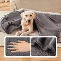luciphia Vízálló Kutyatakaró - Mosható, Kétoldalas Sherpa Fleece Kisállat Takaró Kutyáknak és Macskáknak, Kanapévédő, Szürke, S (71 x 102 cm 5