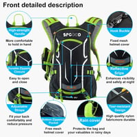 SPGOOD Kerékpáros Hátizsák 20L/25L/30L - Vízálló, Ultrakönnyű, Unisex Túrazsák Esővédővel és Sisakrögzítővel - MTB Hegyi Biciklis Táska 2