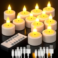 PChero 12 db-os LED teamécses szett, újratölthető, időzítővel, távirányítóval - Halloween, Szilveszter, Karácsony 1