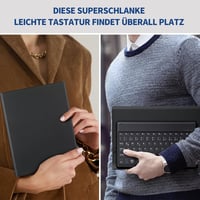 Samsung Galaxy Tab S9 FE/S9 EasyAcc német QWERTZ billentyűzetes tok, levehető, ceruzatartóval, fekete 6