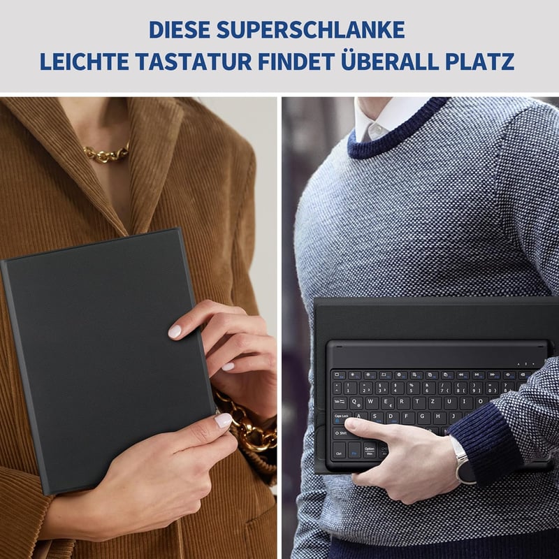 Samsung Galaxy Tab S9 FE/S9 EasyAcc német QWERTZ billentyűzetes tok, levehető, ceruzatartóval, fekete
