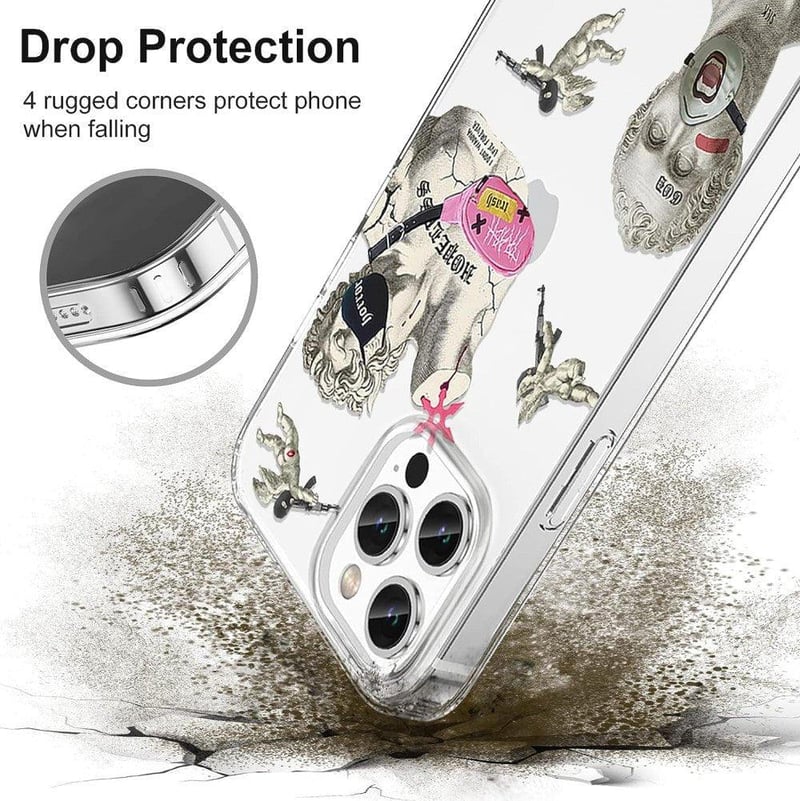 iPhone 12 Pro Max Átlátszó Punk Szobros Szilikon Tok - Ütésálló CHEORFAY Védőtok